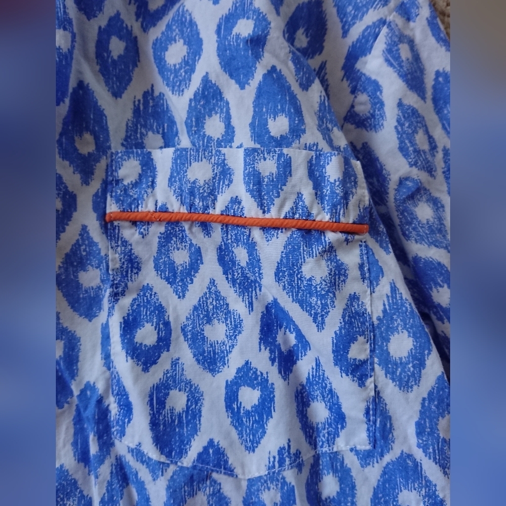 Marigot the Blue and white Patterned classic Pajama nightshirt size L - Picture 10 of 15
